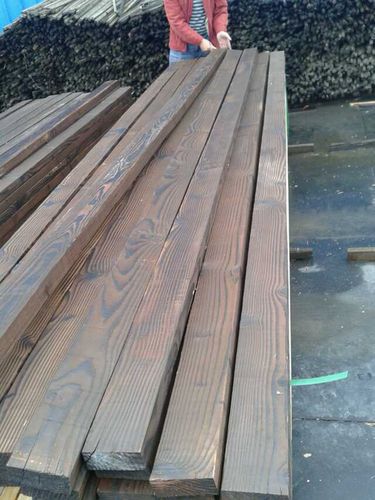 花旗松碳化木 家装建材材料木板材批发 碳化木原木防腐地板直.